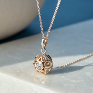 Silver Petal Pendant Necklace